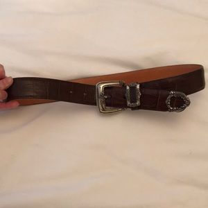 Brighton Brown Croc Leather Belt